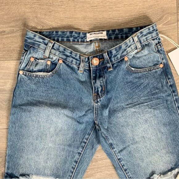 Revolve One Teaspoon Freebirds Skinny Jeans Distressed Rips Low rise Zipper - Picture 6 of 16